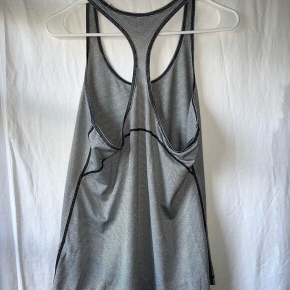 Z by Zella Gray Striped Racerback Tank Top- Women Medium - Picture 6 of 6